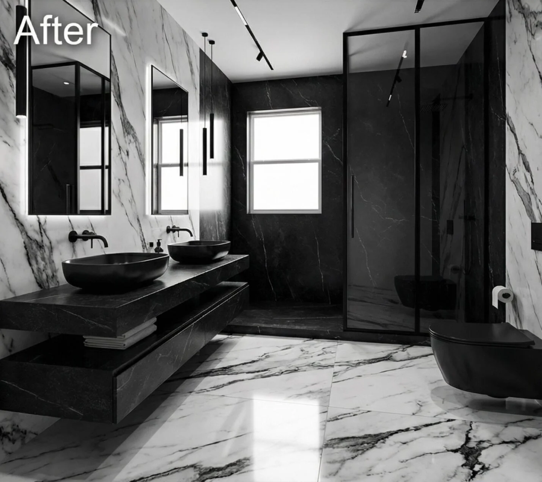 Monochrome marble, after; original uploaded photograph